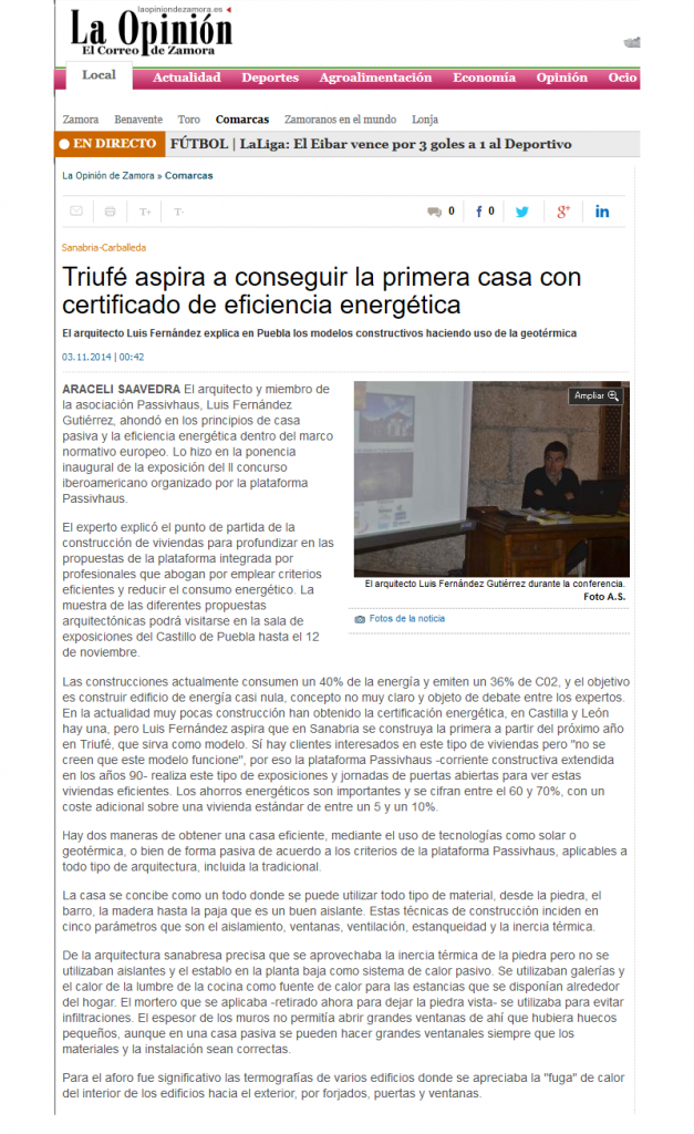 Divulgación sobre passivhaus casa con certificado