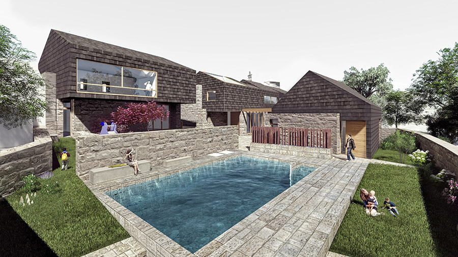 COANDA PASSIVHAUS - concurso de arquitectura - centro social passivhaus en Padornelo - render