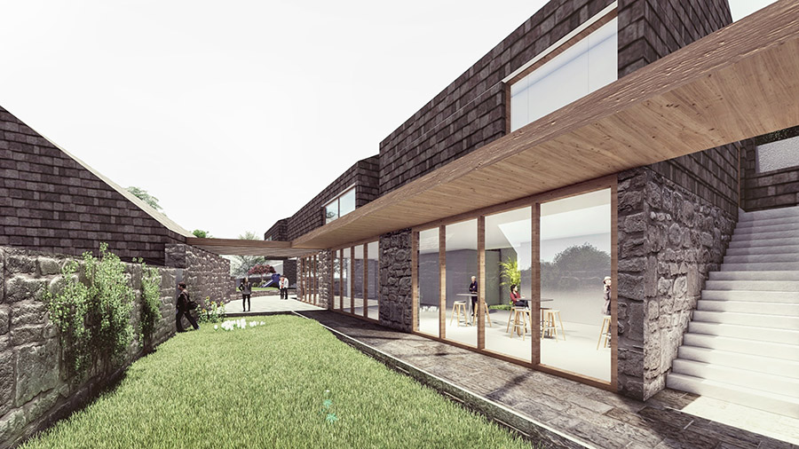 COANDA PASSIVHAUS - concurso de arquitectura - centro social passivhaus en Padornelo - render