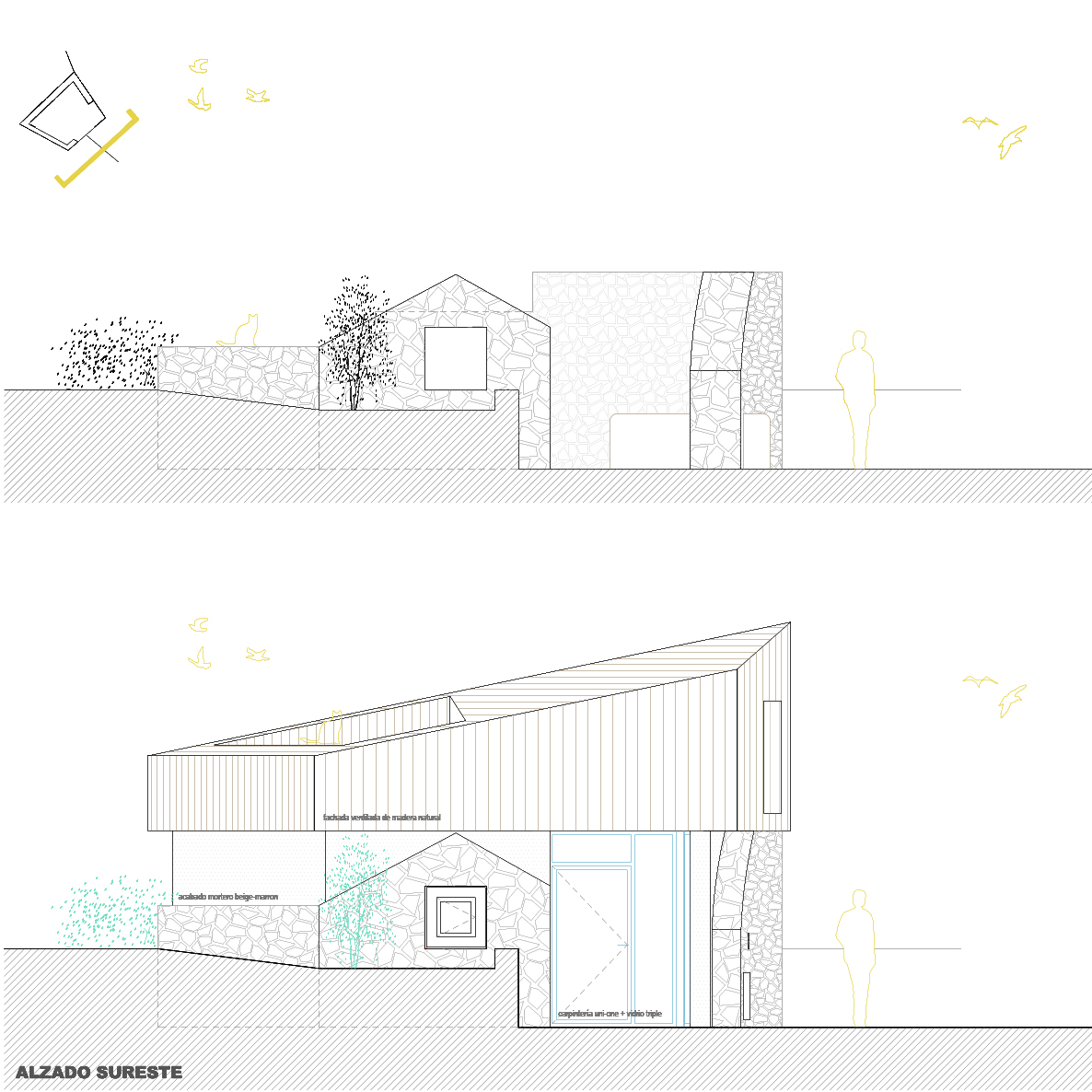 coanda passivhaus - proyectos - rehabilitacion fragua - soria - alzado